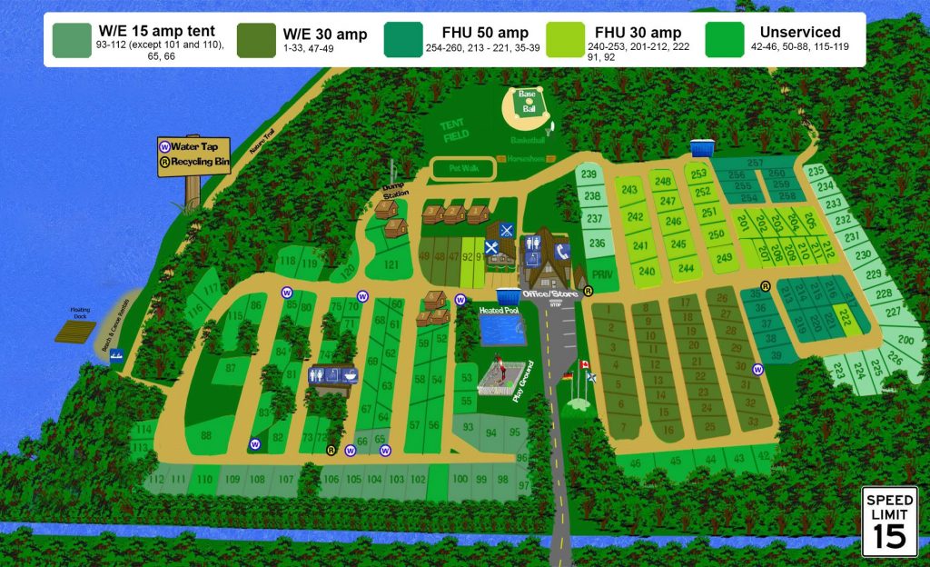 Camp map | Baddeck Cabot Trail Campground